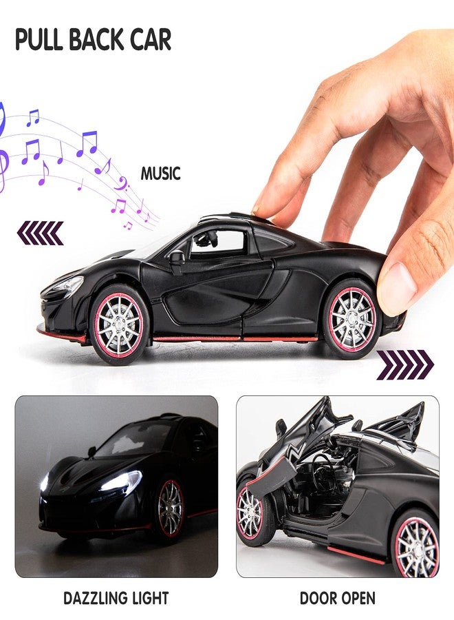 BDTCTK Compatible for 1:32 P1 Model Car, Zinc Alloy Pull Back Toy Car for Kids Boy Girl Black - Image 2